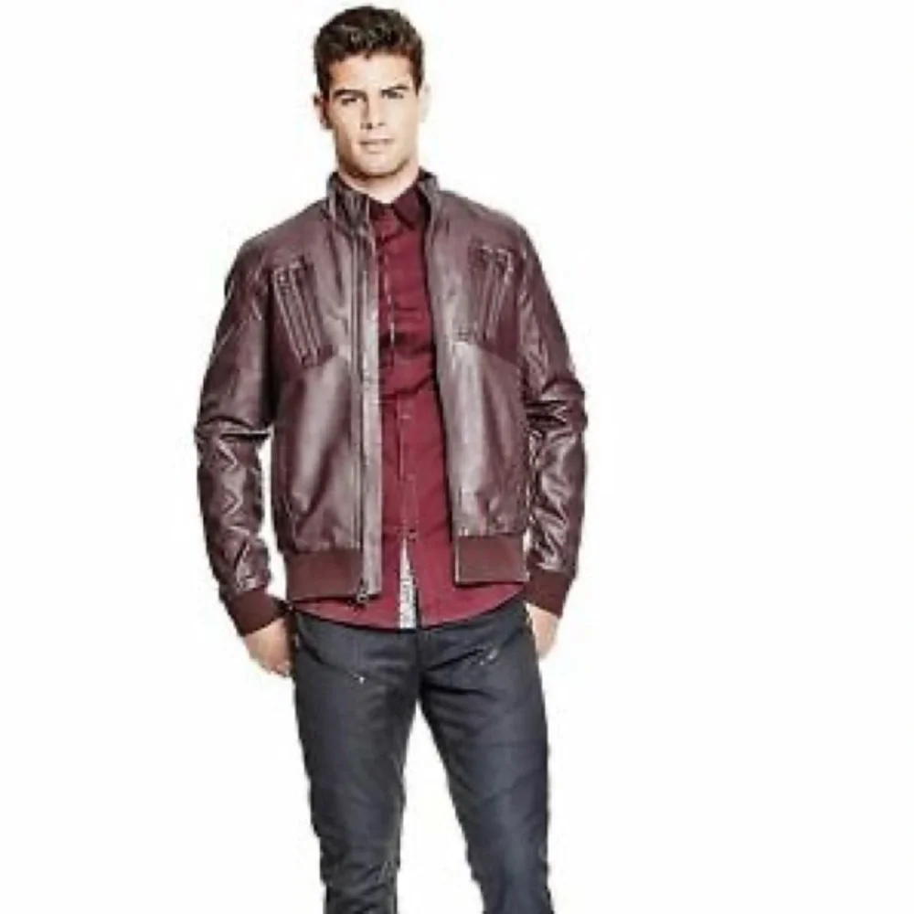 New G by GUESS Men's Mozo Faux-Leather Jacket